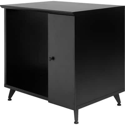 Gator Elite Furniture Series Rolling Rack Sidecar Cabinet in Black Finish with Configurable Rack Space & Shelving image 8