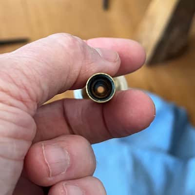 Wedge 65MV hybrid trumpet mouthpiece top with 10 degree angle and Warburton B4 gold plated backbore Bild 9