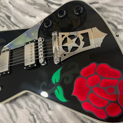 Washburn Paul Stanley PS2000 custom rose edition 2000 - Black Gloss with Rose image 2