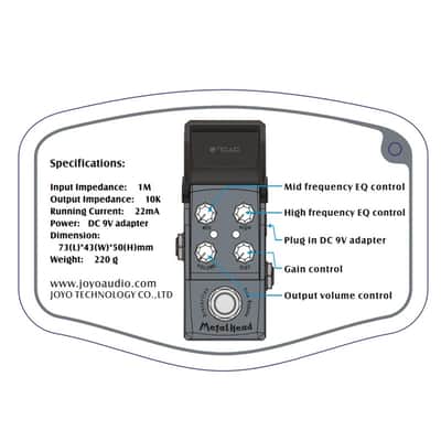 Joyo JF-315 Metal Head METAL Distortion Pedal,Iron Man Mini Series,price include the import duty for US buyer image 5