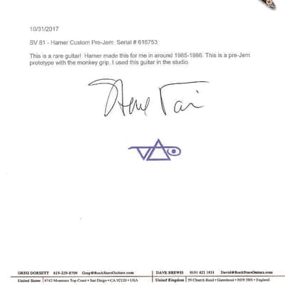 Steve Vai's 1986 Hamer JEM Prototype "Monkey Grip Guitar" incl. Signed Letter of Authenticity - Pre Ibanez - Collector Alert! image 21