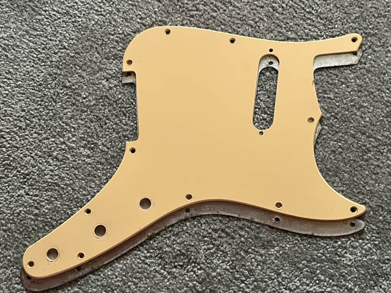 Vintage Fender Musicmaster guitar pickguard tan vintage w/shield image 1