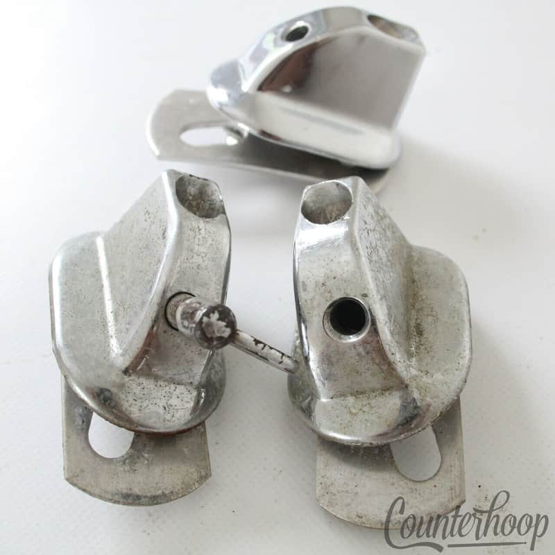 Slingerland 3x Bass Drum Spur Mounts Parts Lot Vintage 60s Sound King Chrome USA image 1