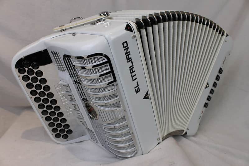 NEW White Hohner Anacleto El Italiano III S Diatonic Accordion FBbEb Fa image 1