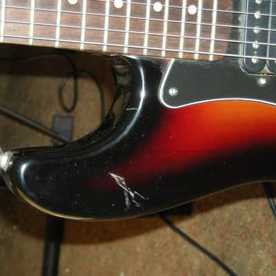 Fender Squier Standard VII (7-string) Strat Dark Sunburst image 2