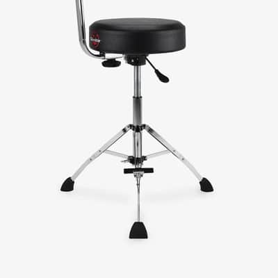 Gibraltar 9608HRTB Tall Hydraulic 15-Inch Round Stool with Backrest and Footrest image 2