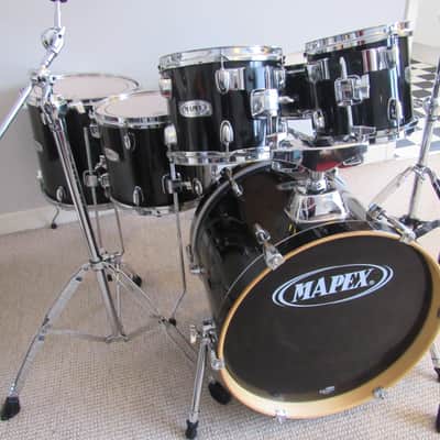 Mapex V Series Black Drum Kit with Hadware Jazz/Child/Portable -18" BD, 8"+10" TT, 12"+14" FT, 12"SN image 3