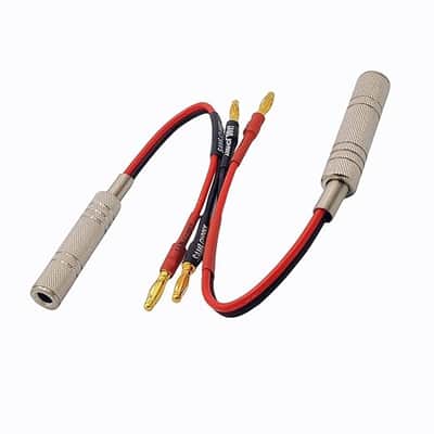 1/4" Banana Plug Adapter, Banana Plug to 6.35mm Adapter, 1/4 TS to 4mm Banana Plug Speaker Cable, 2 Pack of 6 Inch image 3