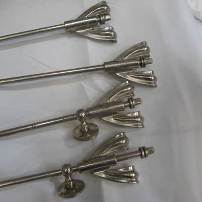 WFL 4 - Single Tension Bass Drum t-rods, claws and center lug (10151-U-1104) 50's/60's - Nickel Plated image 2