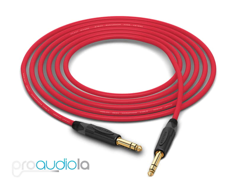 Mogami 2534 Quad Cable | Neutrik Gold 1/4" TRS to 1/4" TRS | Red 100 Feet | 100 Ft. | 100' image 1