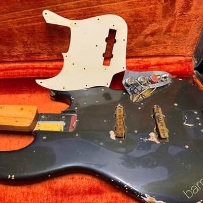 1965 Fender Jazz Bass - Charcoal Frost Metallic - Matching Headstock - OHSC image 14