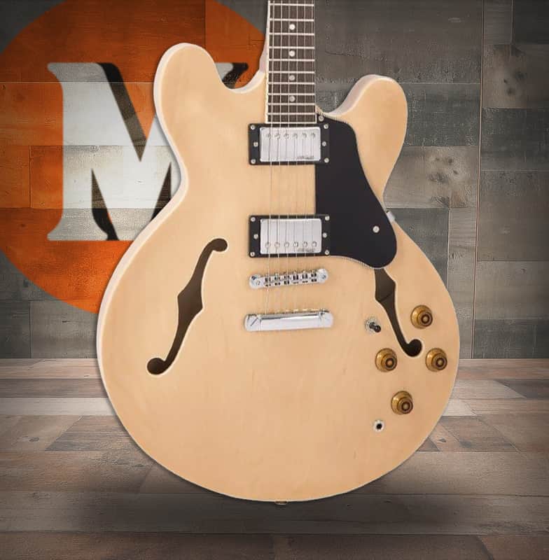 Vintage VSA500 ReIssued Semi Acoustic Guitar - Natural Maple (VSA500MP) image 1