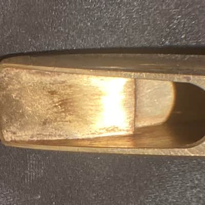 Used Selmer USA Long Neck Metal Tenor Sax 7 Star Mouthpiece; leather ligature and cap image 11