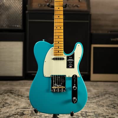 Fender American Professional II Telecaster Electric Guitar - Miami Blue with Hardshell Case image 3