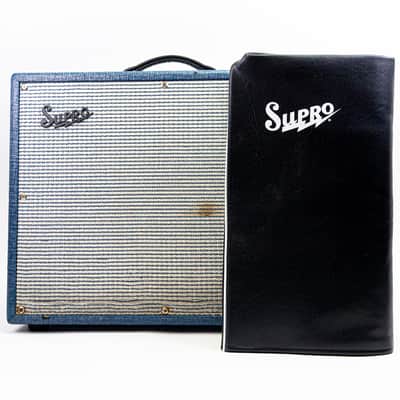 Supro 1675RT Rhythm Master 60/35-Watt 1x15" Tube Combo Amp w/ Cover – Blue Rhino image 1
