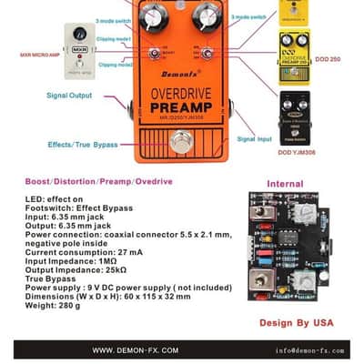 Demonfx YJM308 Multi Toggle Overdrive Preamp image 9