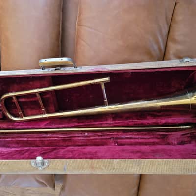 Vintage York USA Bb Tenor Trombone w/ Original Tweed Case – 7" Bell image 23