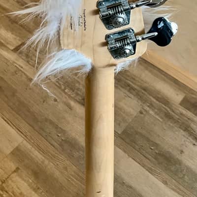 4-String Bass Guitar - White Faux Fur & Rhinestone image 6