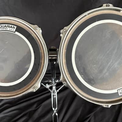Pearl 8 and 10" Fiberglass Concert Toms with Stand 1970's - Chrome Wrap image 5