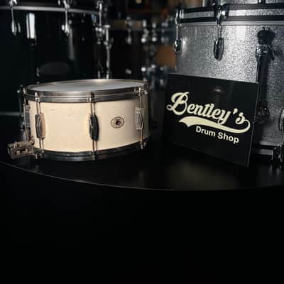 Vintage 1936 Ludwig & Ludwig 6.5x14" Super Solid 1ply Maple Snare Drum in White Duco & Nickel Plated Hardware image 1
