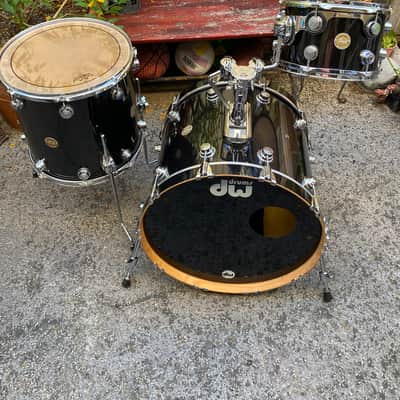 DW Collector's All Maple Shells Drum Kit 3 pc Piano Black 22/16/12 image 10