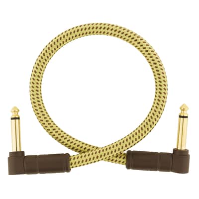 Fender Deluxe Series Instrument Cable 300mm (Tweed) - Stereo Patch Cable image 2