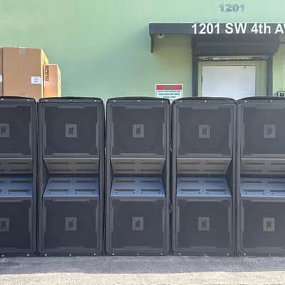 JBL VERTEC VT4889 3 WAY LINE ARRAY SPEAKERS W/ DOLLY & COVERS #343 (PAIR) THS image 1
