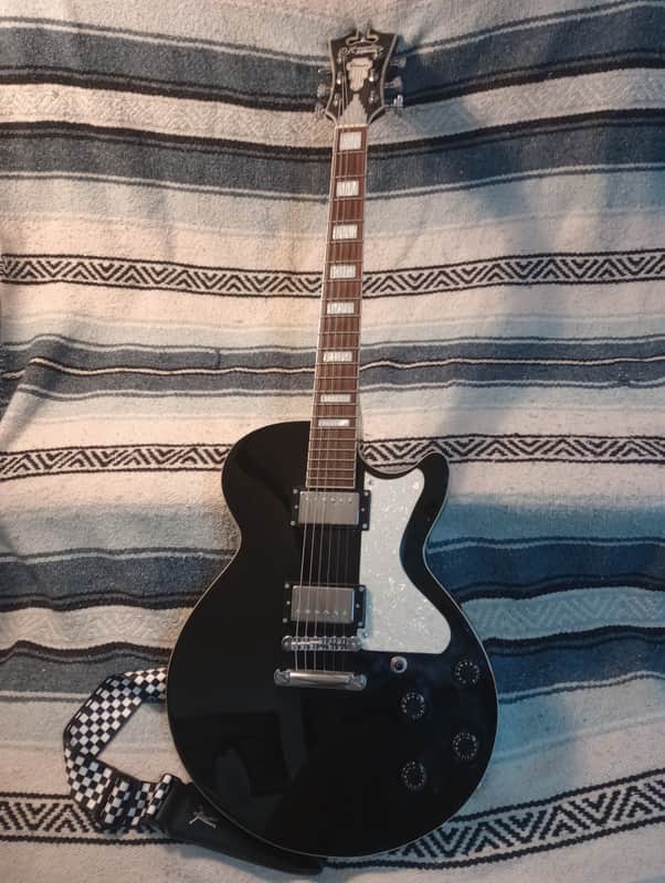 D'Angelico Premier SS Semi-Hollow Single Cutaway with Stop-Bar Tailpiece, No F Holes 2010s - Black image 1