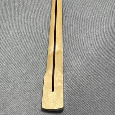 Black head Black binding 4 string electric bass neck jazz bass stainless steel 20 frets gloss Maple guitar neck 34inch hole 18mm Black block inlay。 image 3