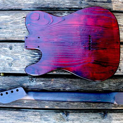 Telecaster "barncaster" body with Wenge neck and rosewood pickguard image 4