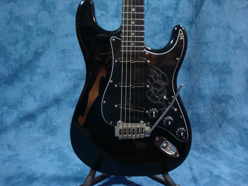 Custom Semi-Hollow Body Thin Line Strat w Lindsey Fralin Split Blade P'ups Black image 1