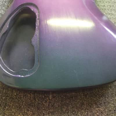Custom Double Cut Telecaster Style Body  Finished In Colour Shift Ionic image 5