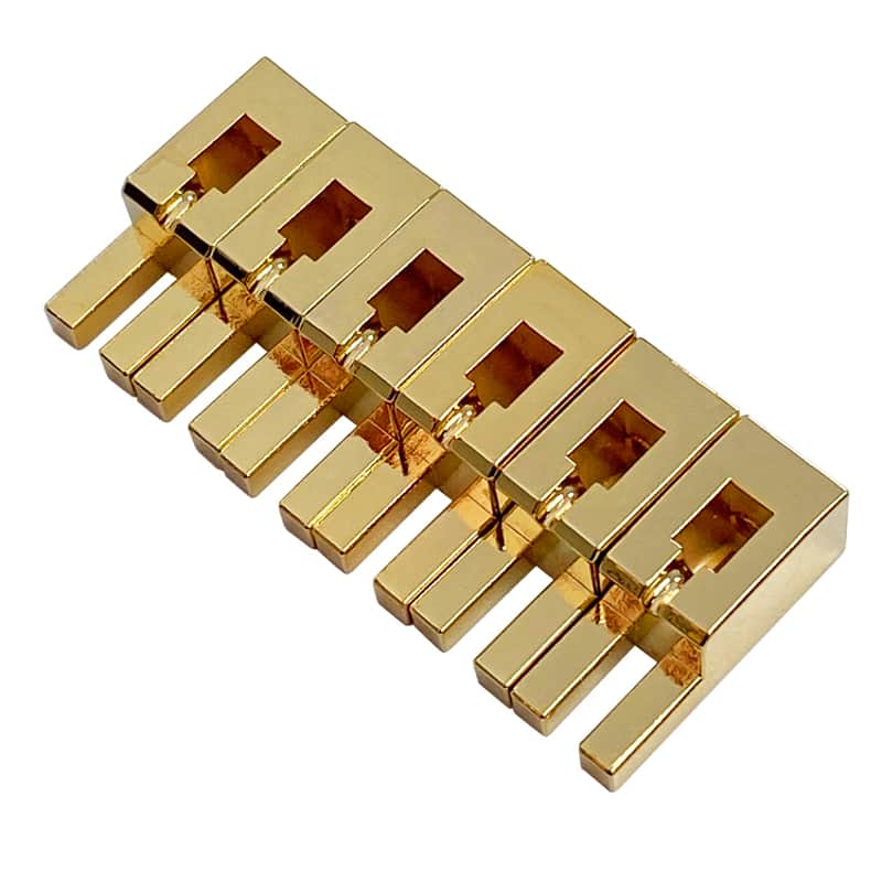 Authentic Floyd Rose Non-Fine Tuner Saddle Set - Gold image 1