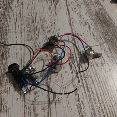 Rogue Passive Bass Electronics Wiring Harness 2 Volume/2 Tone Barrel Output Jack image 1