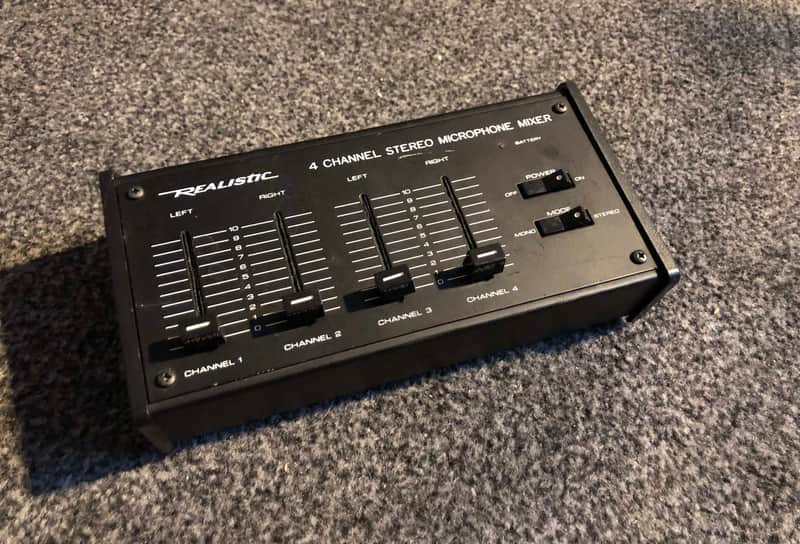 vintage compact mixer - Realistic 4 Channel Microphone Mixer image 1