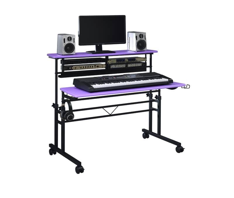 Musiea BE100 Series Sit and Stand Recording Music Studio Desk Workstation with 2x3U rack image 1