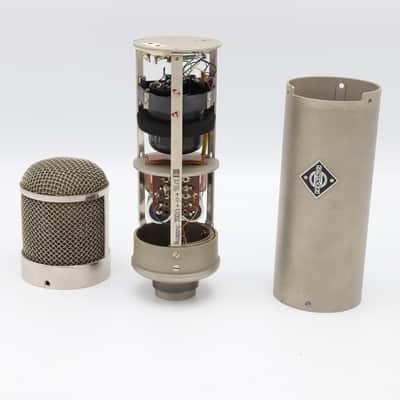 Neumann U47 Long Body #2927 - K47 capsule, VF14M tube, BV08 Transformer, original PSU and Cable 1950s - Chrome Top / Grey Painted Body image 9