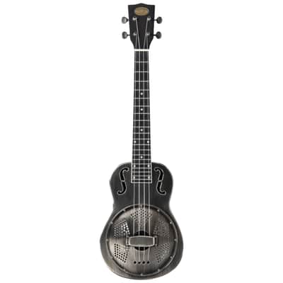 Kala Brand Brushed Nickel Tenor Resonator Ukulele & Padded Bag image 3