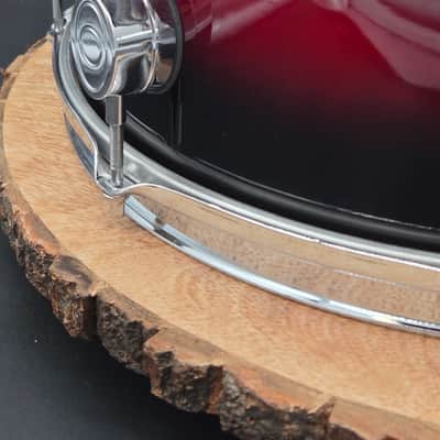 DW Pacific LX All Maple 14 X 5.5 Snare Drum, Transparent Red to Black Fade image 4
