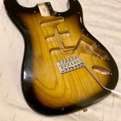 MJT USA Stratocaster Relic Body Ash Nitro Two Tone image 2