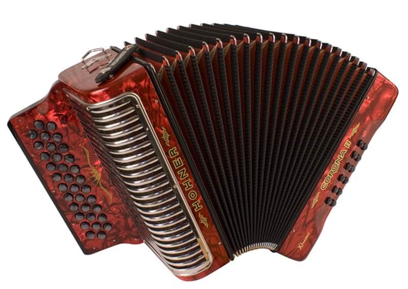 NEW Red Hohner Corona II Extreme Button Accordion GCF Sol 34 12 image 1