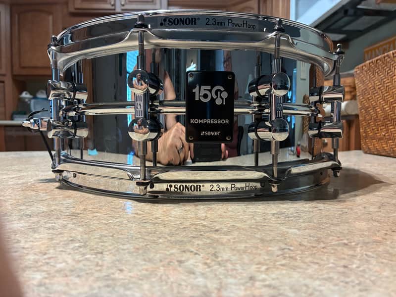 Sonor Kompressor 14x5.75 steel snare drum - Chrome image 1