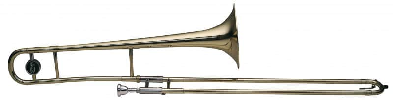 Stagg Bb Tenor Slide Trombone W/abs Case Gold Lacquer Small Bore Ws-tb225 2 Year Warranty image 1