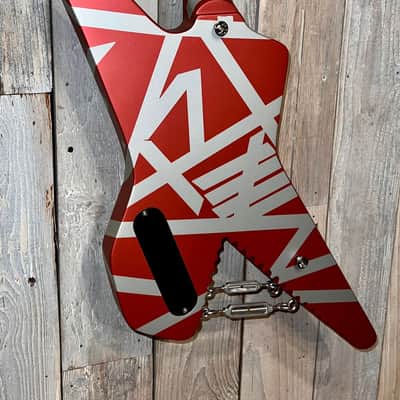 New EVH Striped Series Shark Burgundy/Silver Stripes, Package Deal Includes: EVH Fitted Hard Shell Case & Extras, Best Deal On The Planet Ships Fast, Buy It Here ! image 10