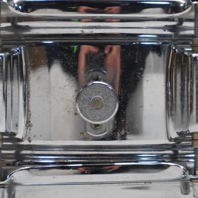 ROGERS  "BIG R" SUPER TEN 14"x 5" STEEL SHELL SNARE DRUM 1970s - Chrome image 8