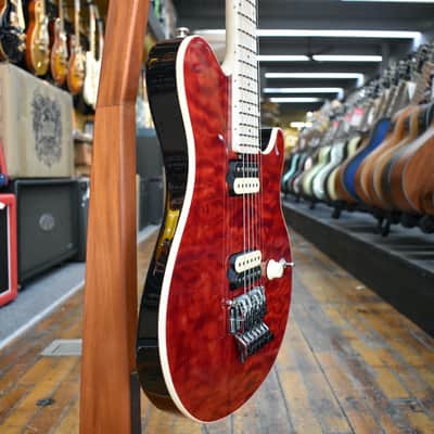 Ernie Ball Music Man 30th Anniversary Axis Electric Guitar Translucent Red Quilt w/Hard Case image 2