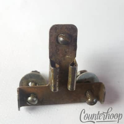 *Ludwig Snare Drum Key+Holder Mount Nickel Parade Vintage 30s Stamped Marching* image 1