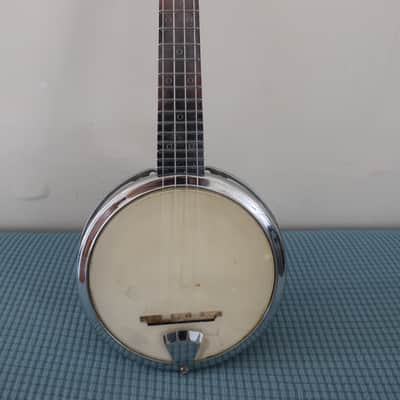 Vintage 1950s Dixie Ludwig Banjo-Lele Banjo Ukulele Very Rare All Metal Chrome Patent Pending Made In USA Banjolele image 11