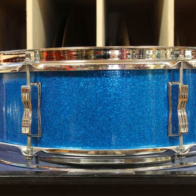 1960s Ludwig 5x14 Pioneer Snare Drum in Blue Sparkle image 3