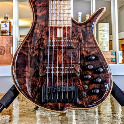 F Bass BN6 Deluxe: Walnut Top, Birdseye Maple fingerboard, 16mm spacing, Matching Ramp image 1